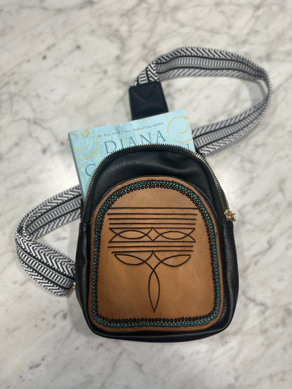 Leather Tooled Boot Stitch Slingbag