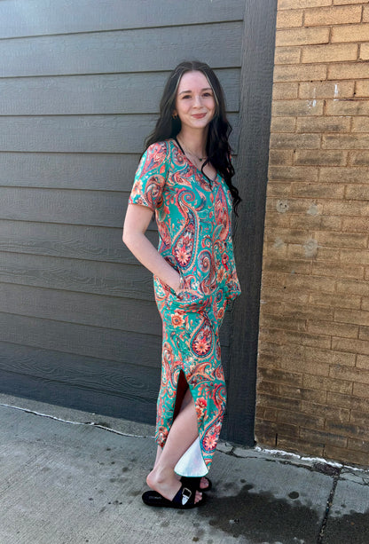 WILLOW PAISLEY MAXI DRESS