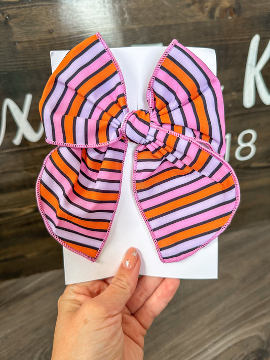 Pastel-O-Ween Stripes Big Bow