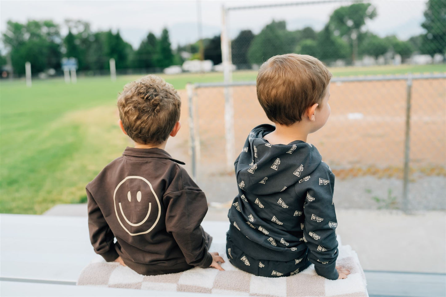 Smiley Face Quarter Zip French Terry Set