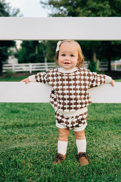 Brown + Cream Knit Sweater