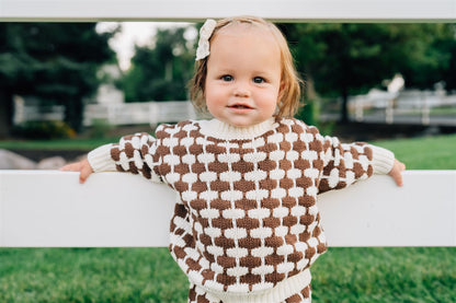 Brown + Cream Knit Sweater