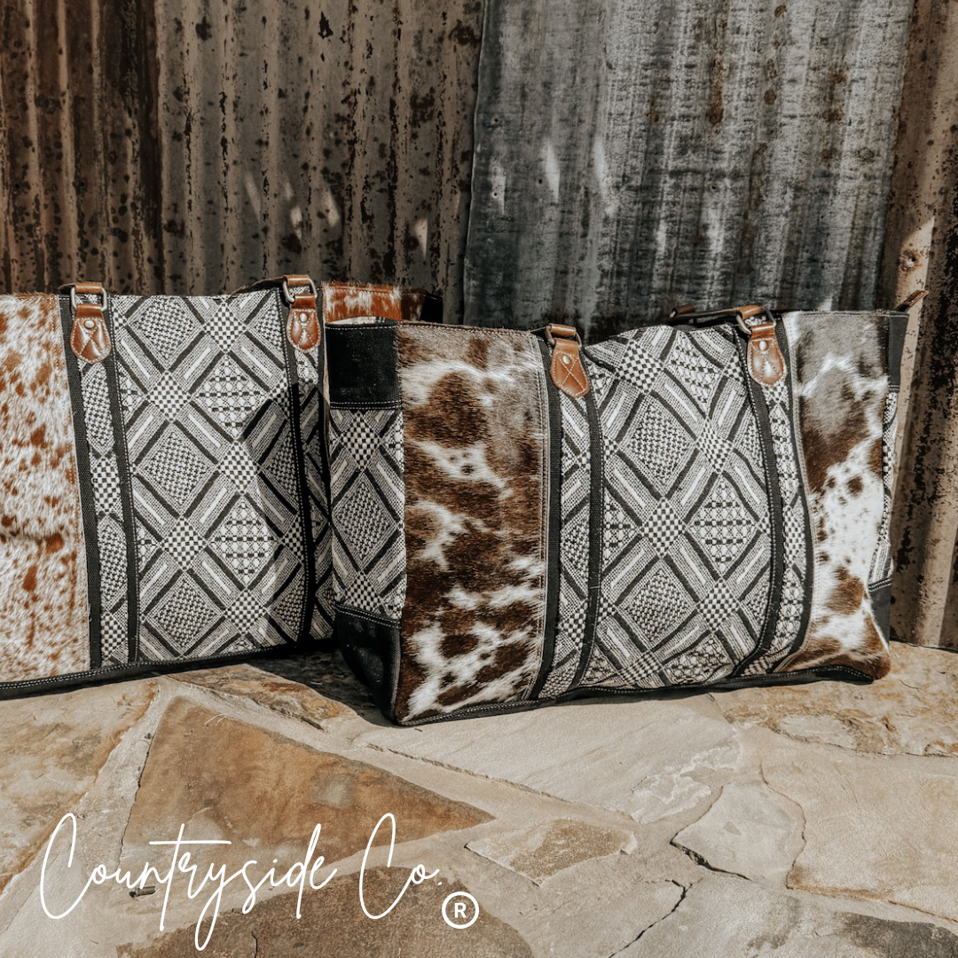 Charlene Cowhide Weekender Bag by Countryside Co.