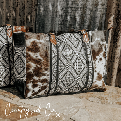 Charlene Cowhide Weekender Bag by Countryside Co.