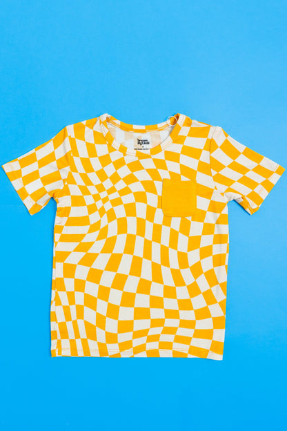 SUNSHINE WAVE CHECKS DREAM POCKET TEE