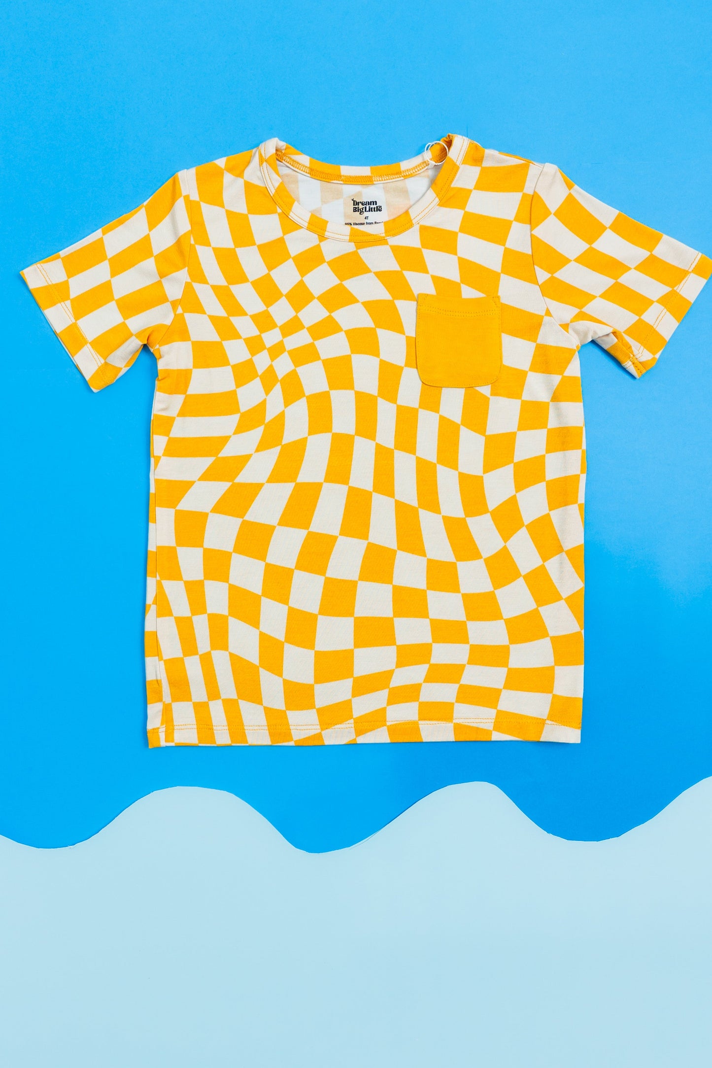 SUNSHINE WAVE CHECKS DREAM POCKET TEE