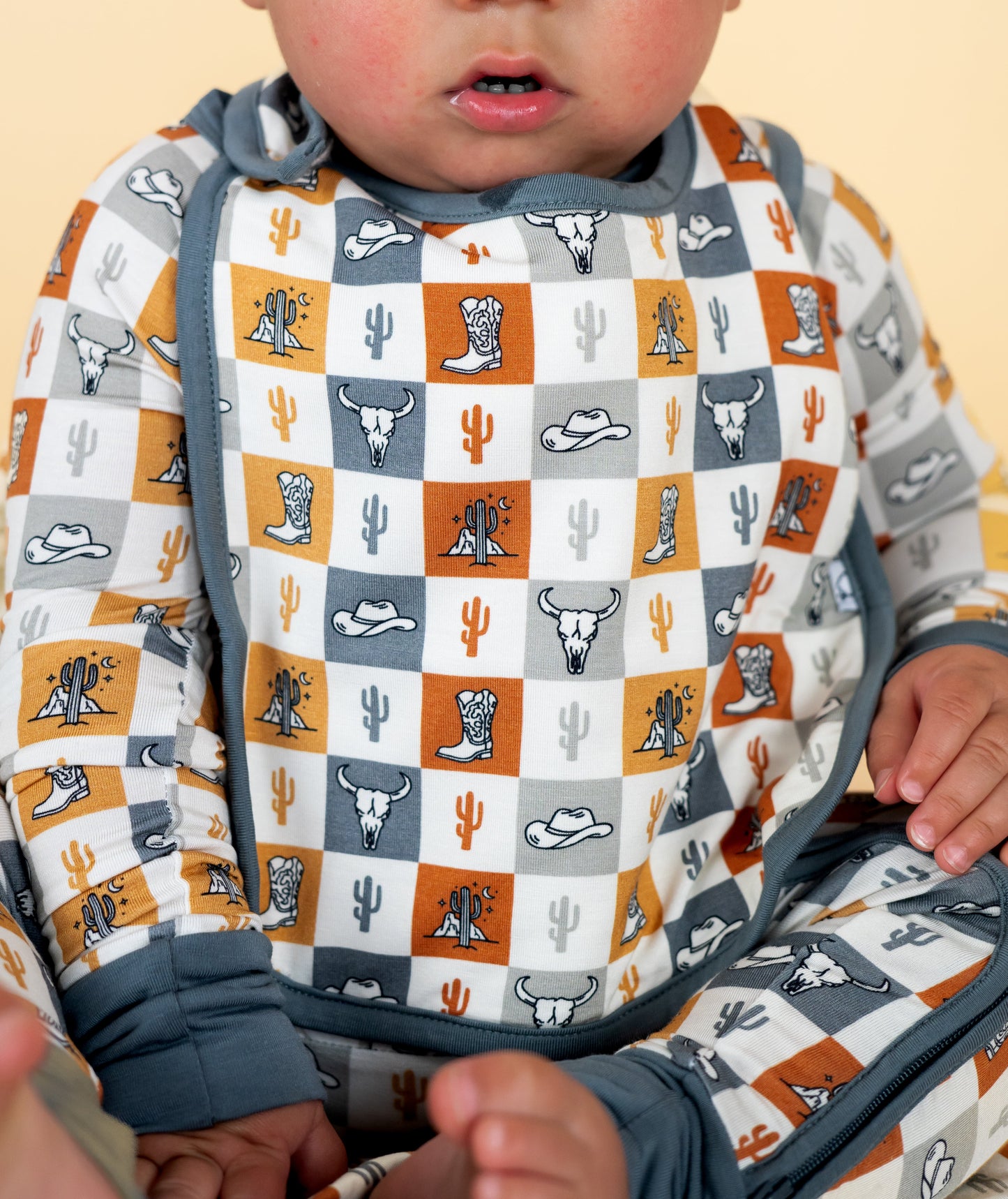 WILD WEST CHECKERS DREAM BABY BIB