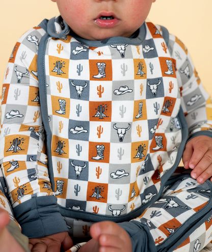 WILD WEST CHECKERS DREAM BABY BIB