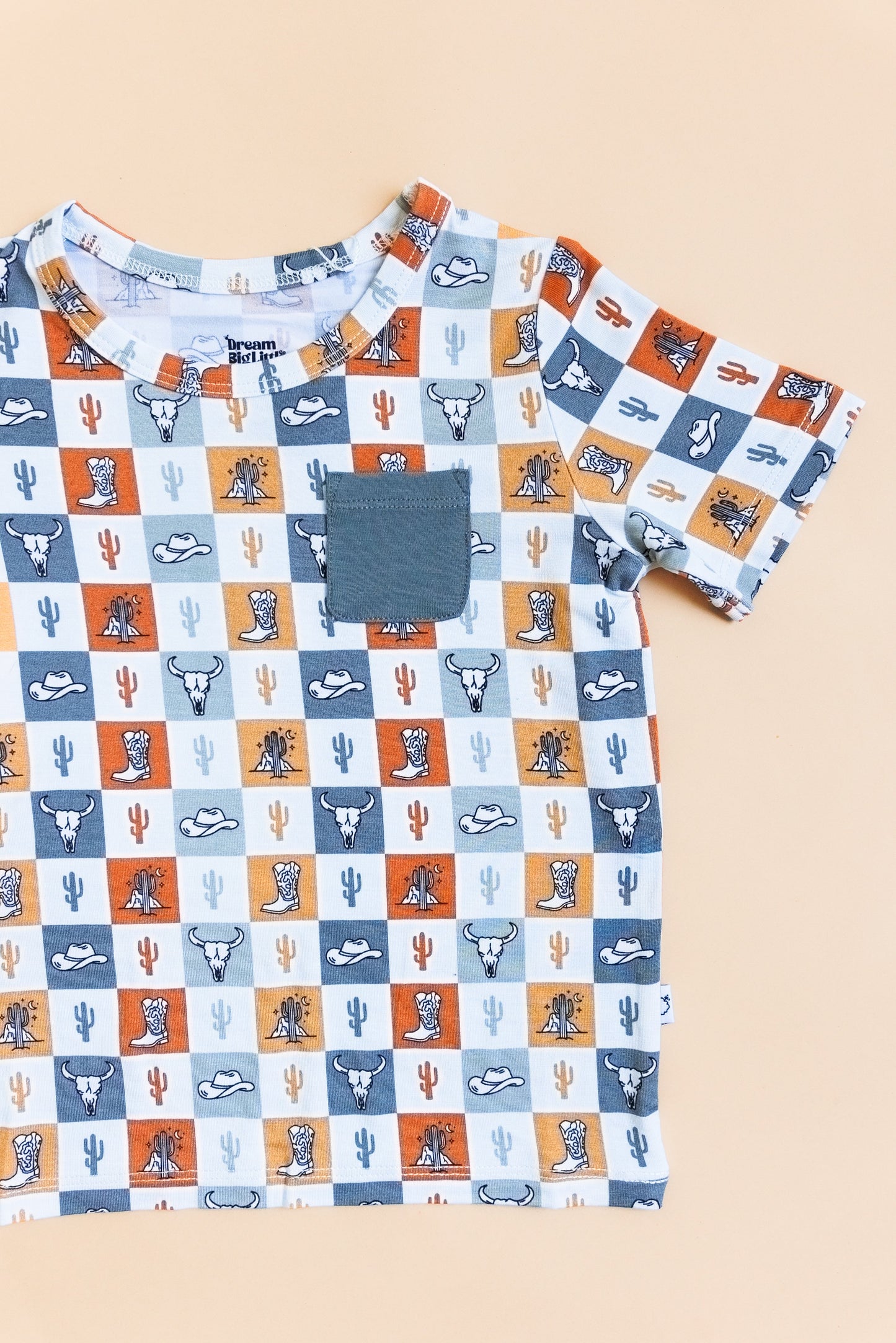 WILD WEST CHECKERS DREAM POCKET TEE