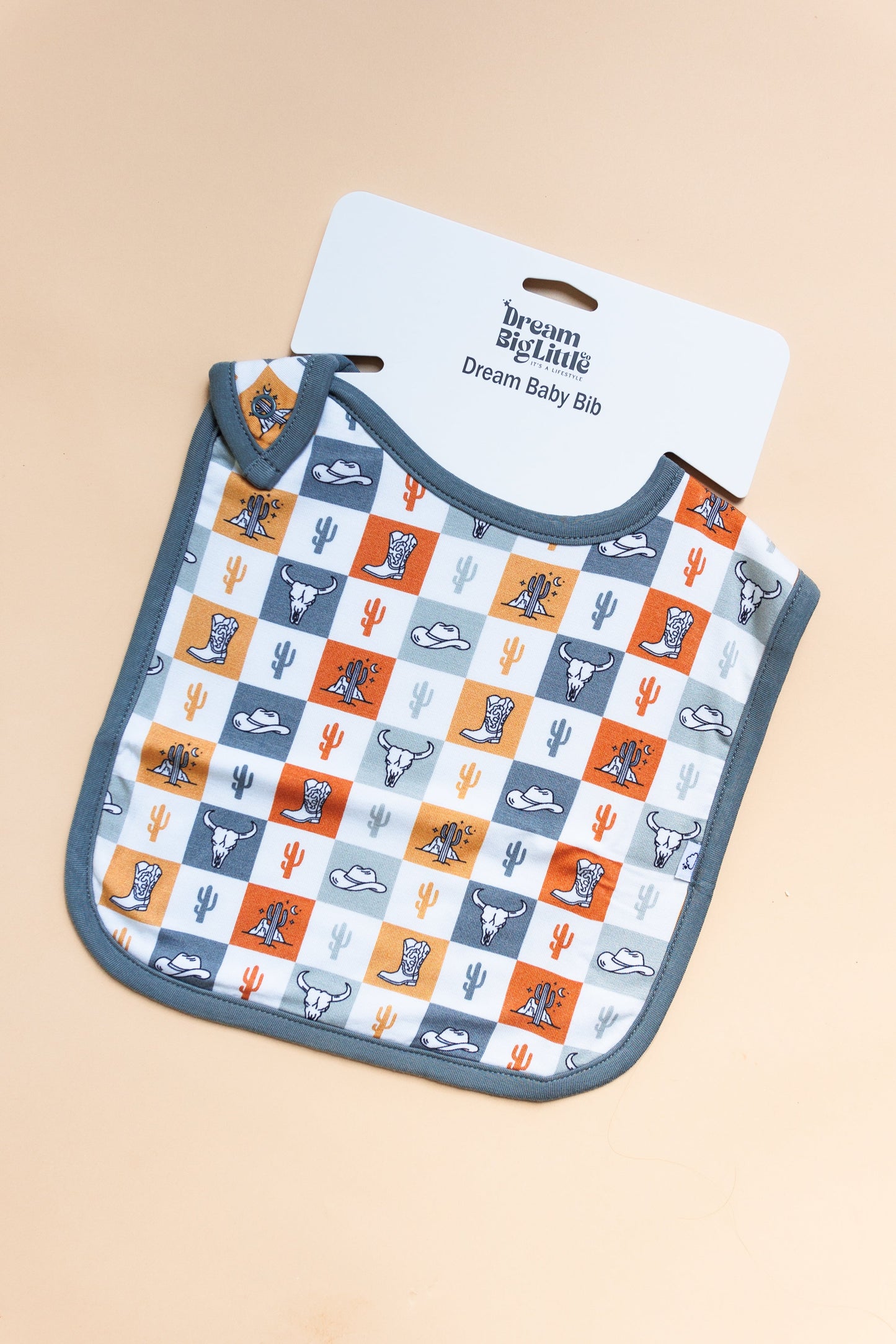 WILD WEST CHECKERS DREAM BABY BIB