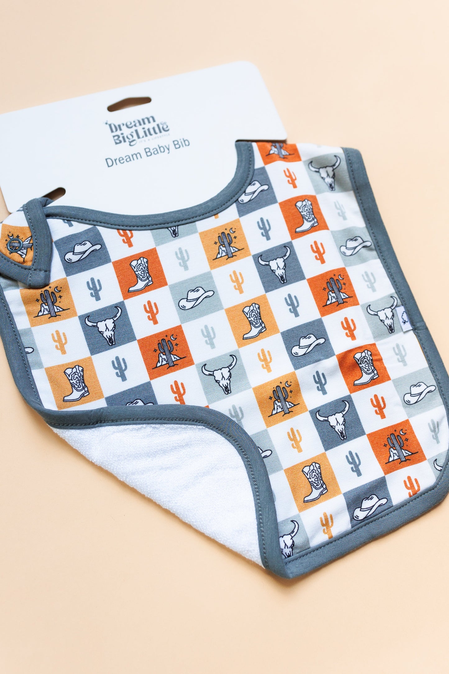 WILD WEST CHECKERS DREAM BABY BIB