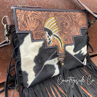 The Outlaw Cowhide Fringe Purse by Countryside Co. ONLY AT COUNTRYSIDE CO.