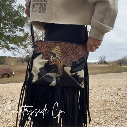 The Outlaw Cowhide Fringe Purse by Countryside Co. ONLY AT COUNTRYSIDE CO.