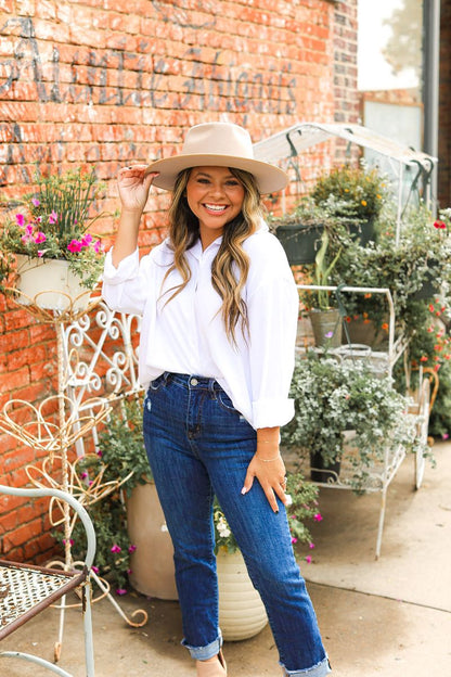 Kathryn Classic Button-Up, White