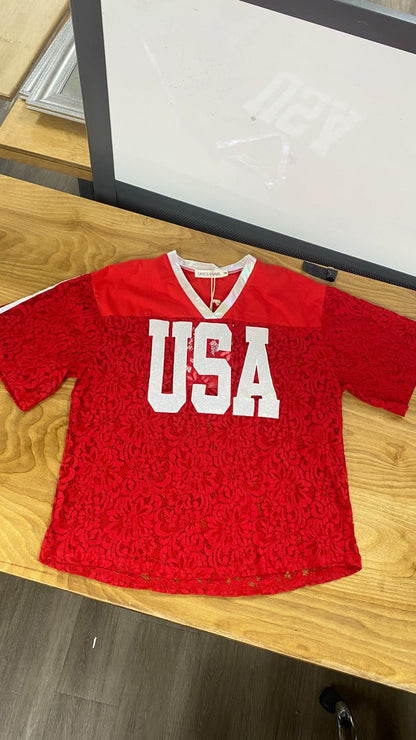 Red Lace "USA" Jersey