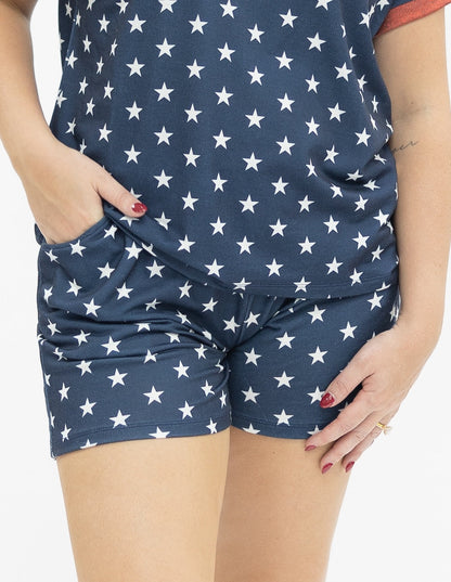 Blue and White Star Shorts