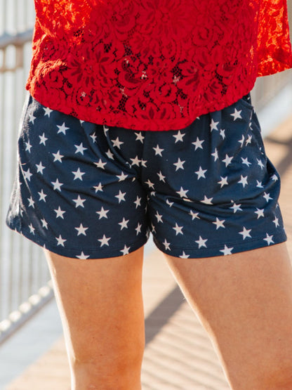 Blue and White Star Shorts