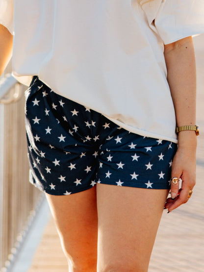 Blue and White Star Shorts