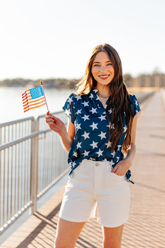 The Nicole V-Neck Top, Stars