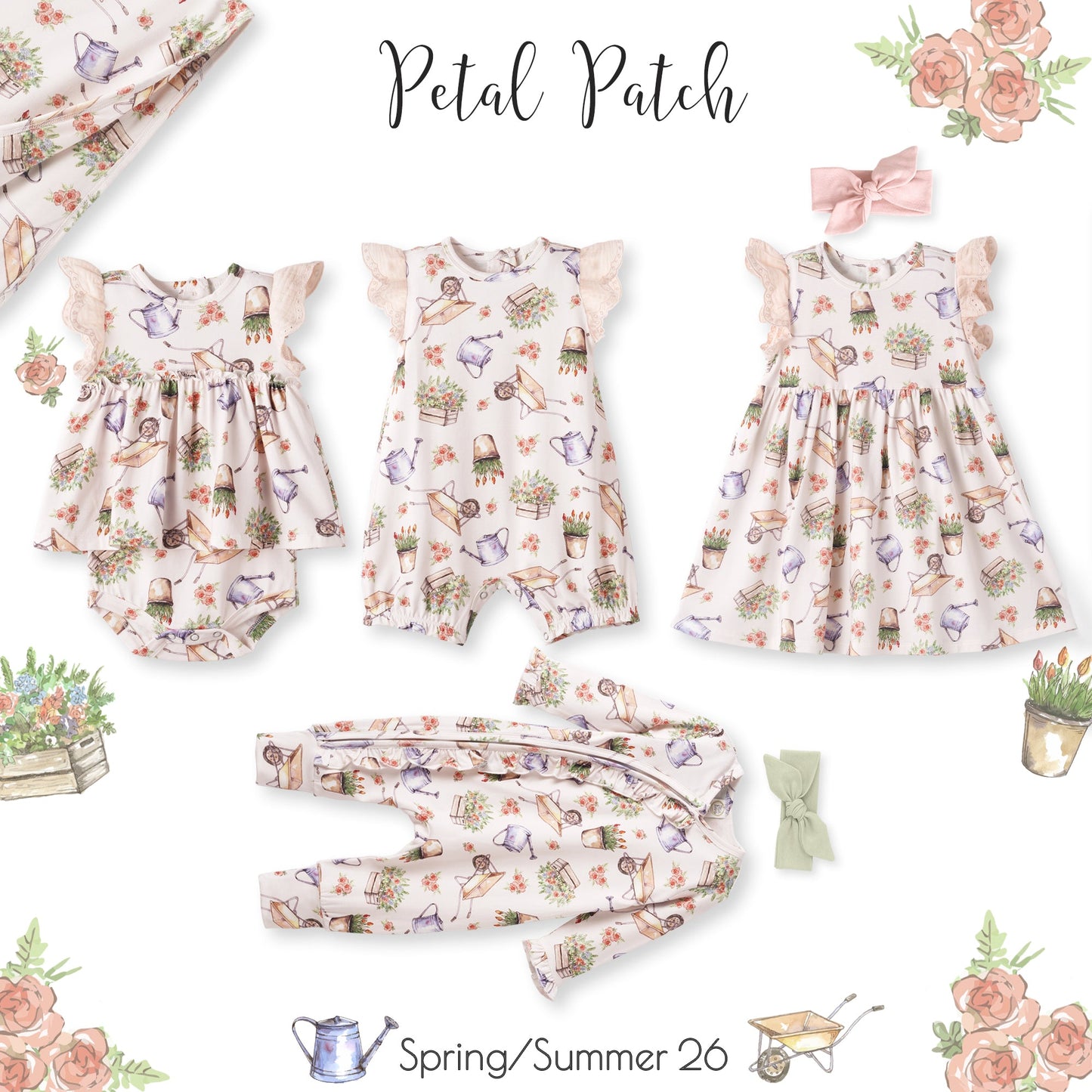 Sweet Garden Skirted Bodysuit – Bamboo Baby Outfit