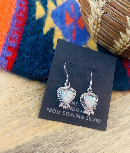 Navajo Opal & Sterling Silver Dangle Earrings