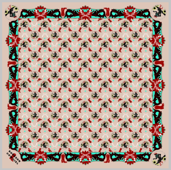 Bourbon Cowgirl Pattern Wild Rag | Rodeo Wildrags at Bourbon Cowgirl