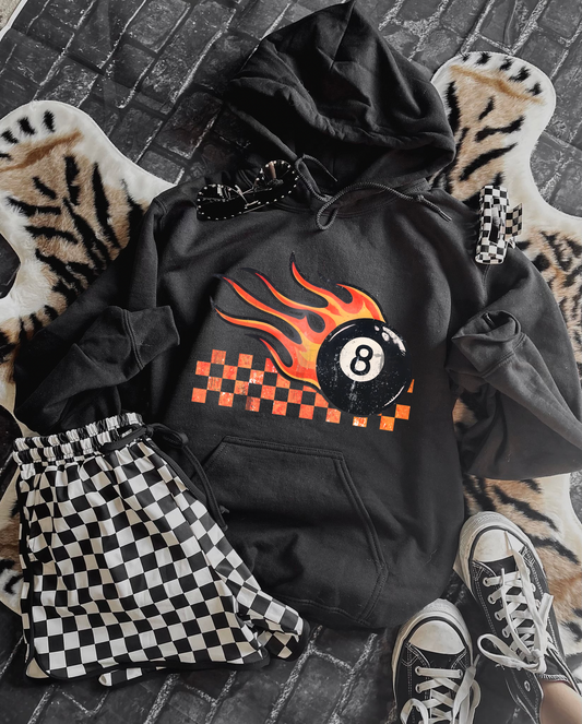 Flaming 8Ball Hoodie