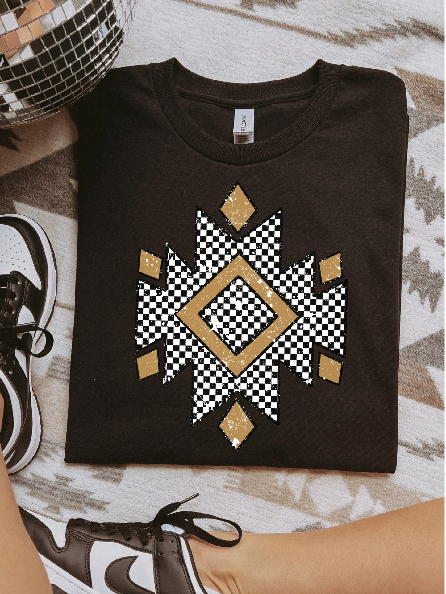 Brown Aztec Graphic Tee