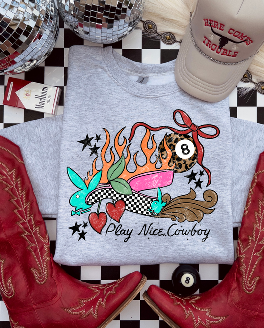 Play Nice Cowboy Crewneck