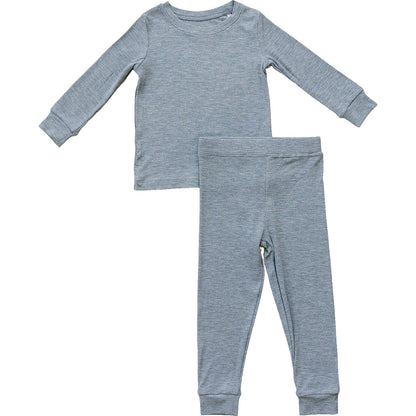 Heather Grey Ribbed Bamboo Cozy Set