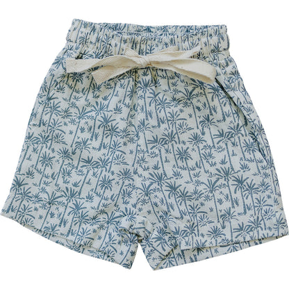 Palm Tree Linen Cotton Shorts