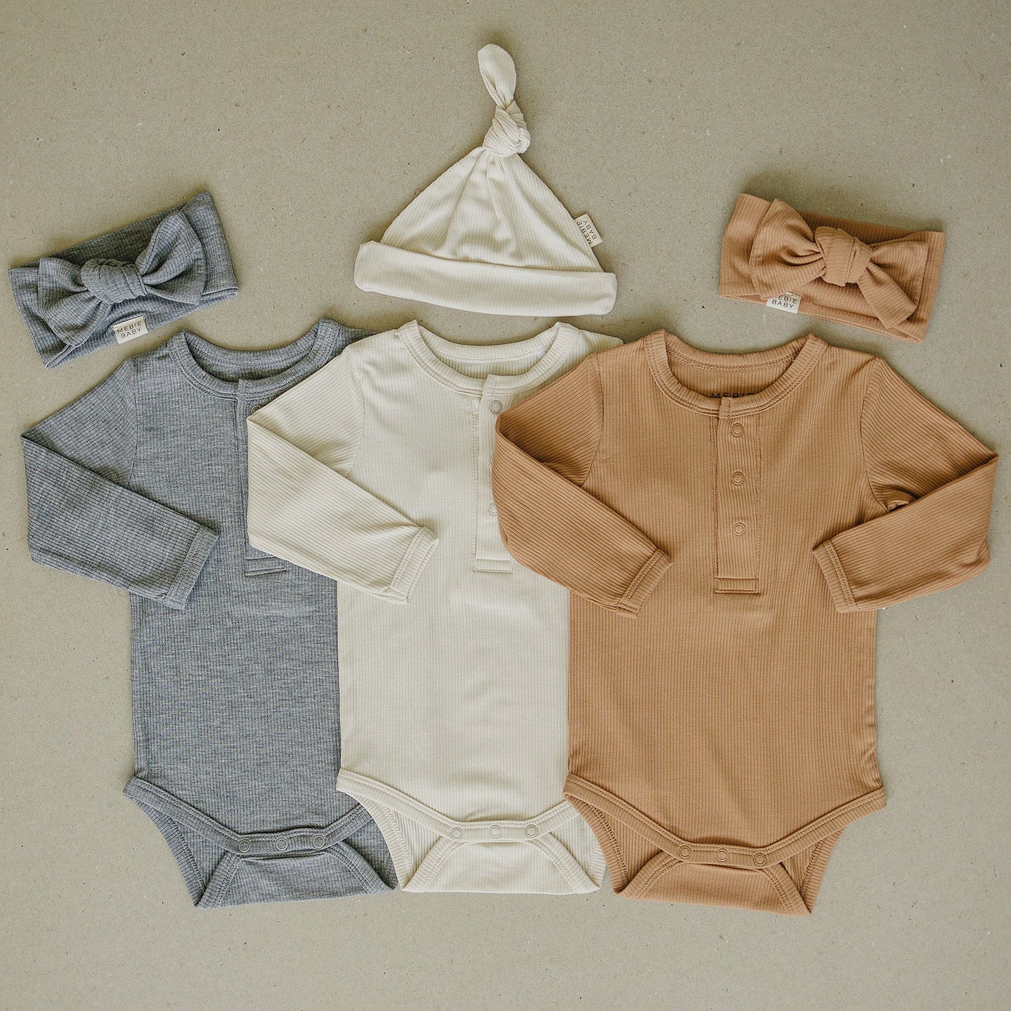 Heather Grey Bamboo Snap Long Sleeve Ribbed Bodysuit