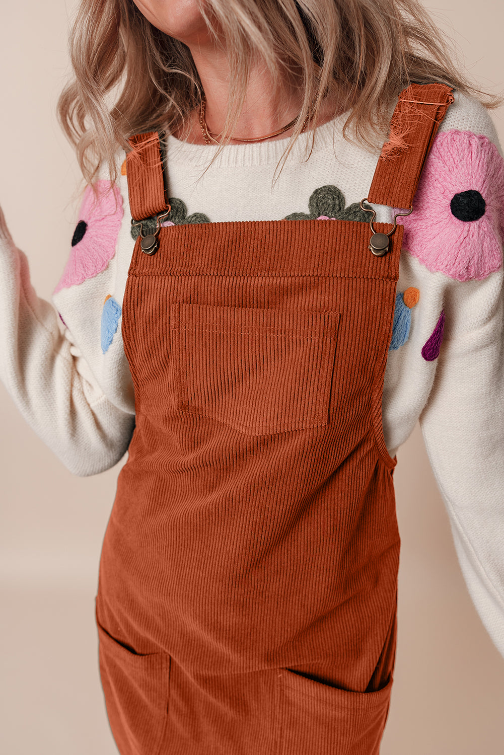 Cinnamon Corduroy Overall Dress