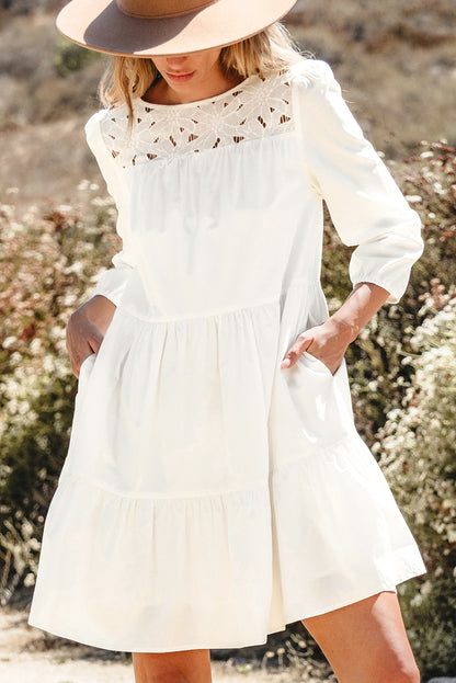 White Floral Lace Dress