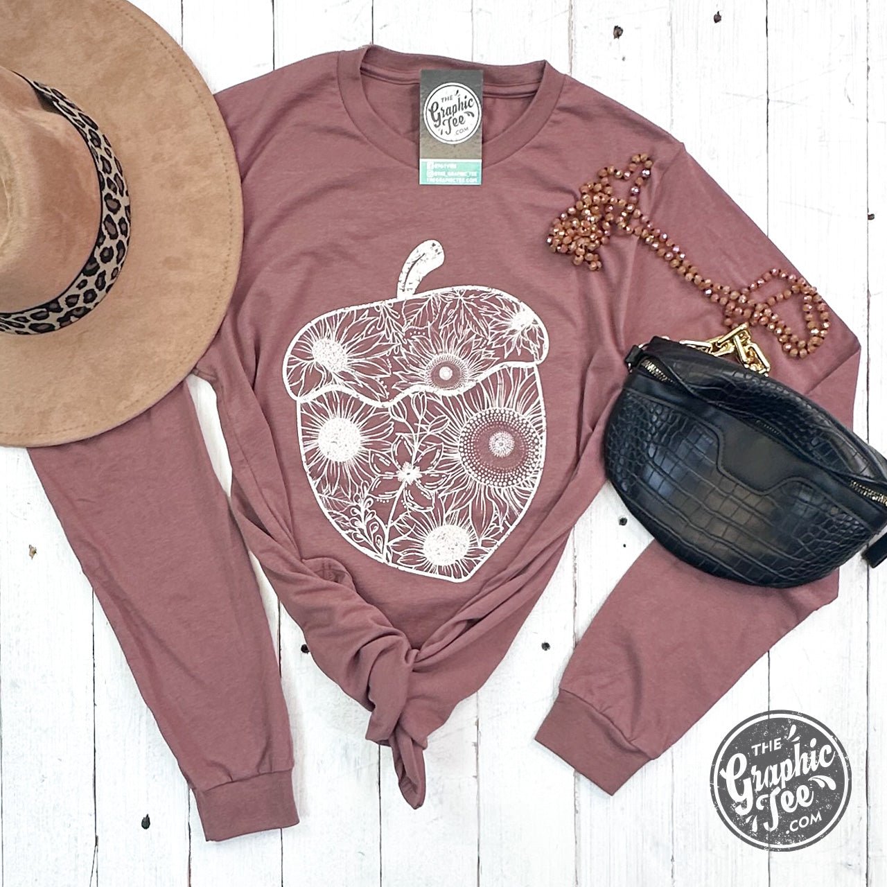 Acorn Chestnut Brown Long Sleeve Tee