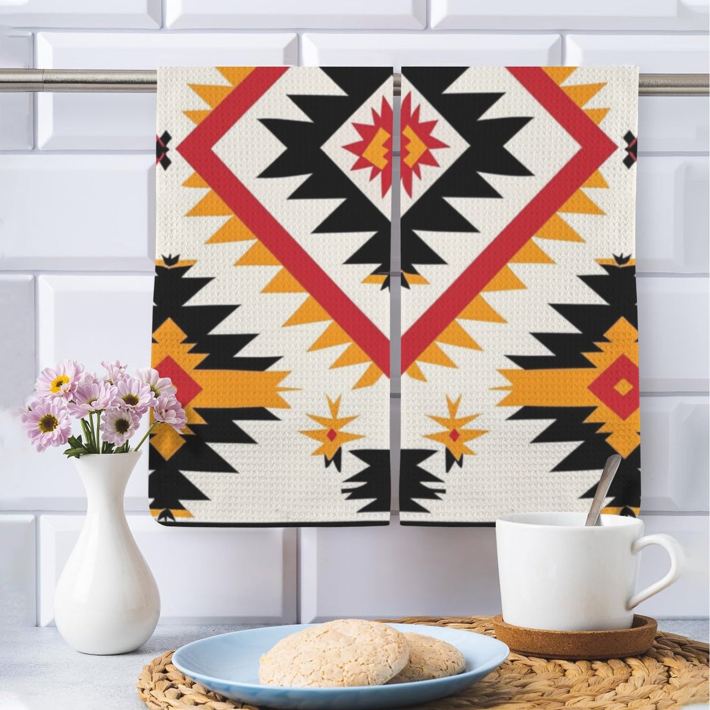 Southwestern Aztec Set of 2 Kitchen Dish Towels Made in America
