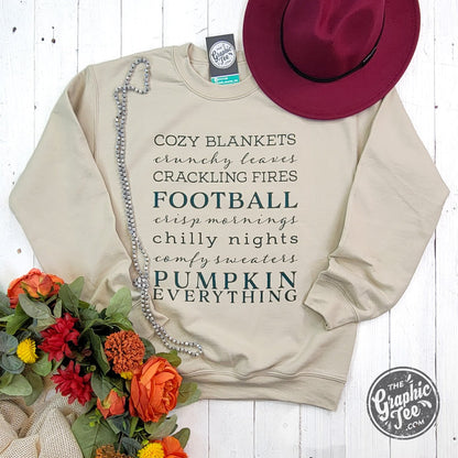 Autumn Words Cozy Sand Crewneck Sweatshirt