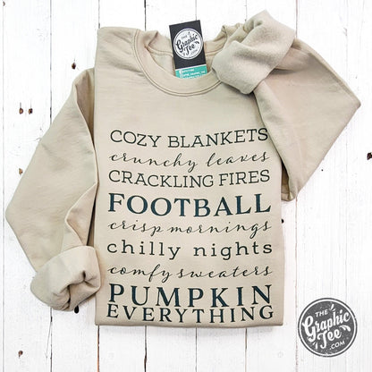 Autumn Words Cozy Sand Crewneck Sweatshirt