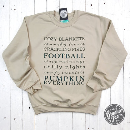 Autumn Words Cozy Sand Crewneck Sweatshirt