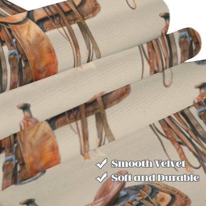 Saddle Print Window Curtain Drapes 52"x63" Made in America