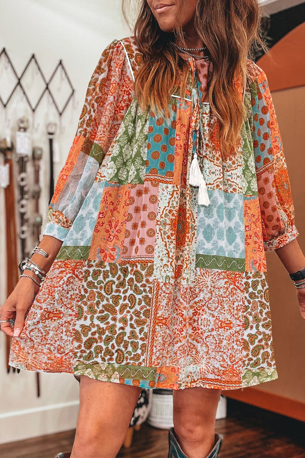 Orange Paisley Dress