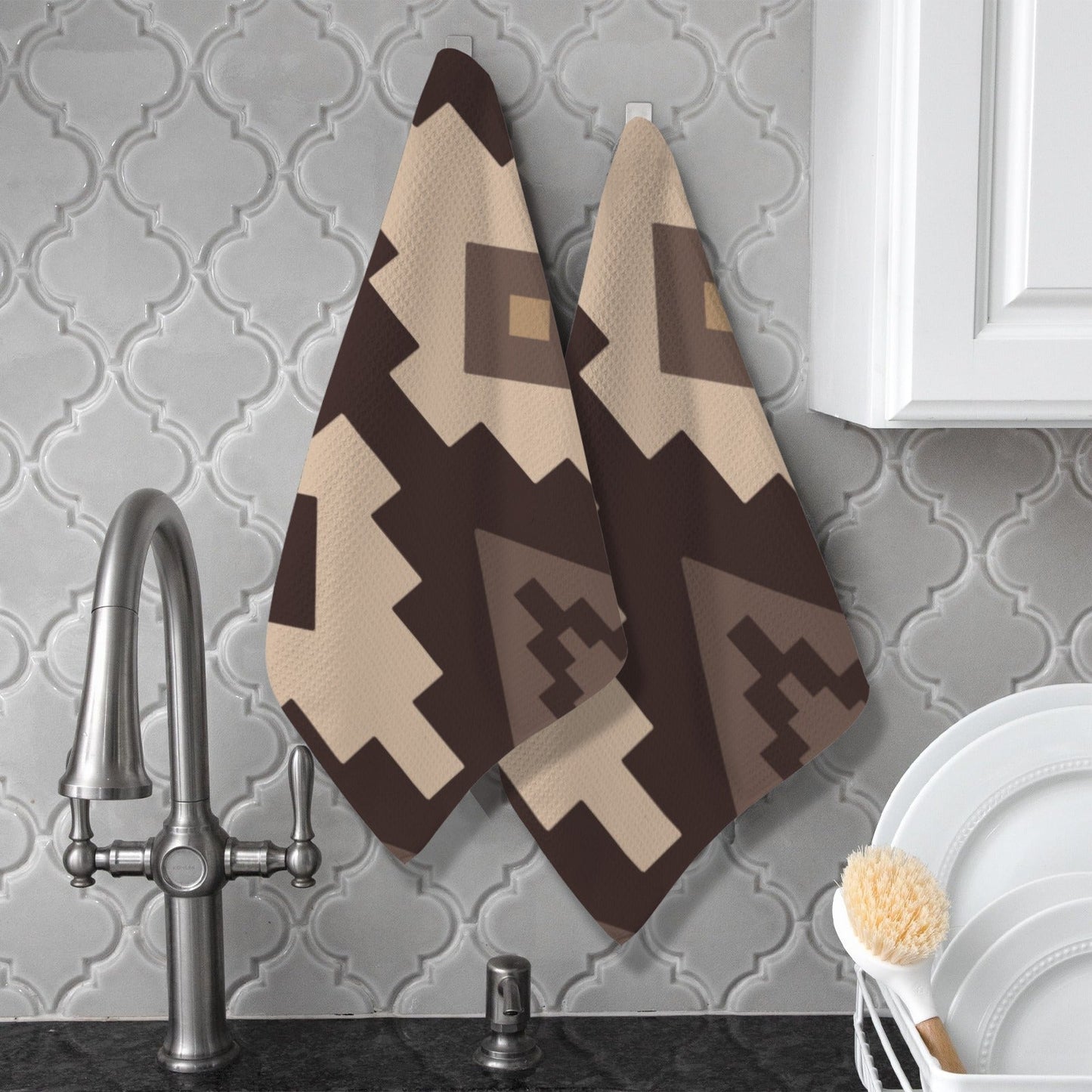 Earth Aztec Set of 2 Dish Towels Kitchen Towel Made in America