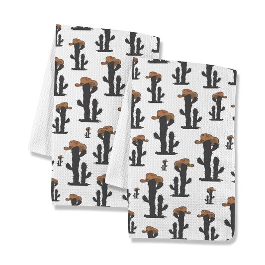 Cowboy Cactus Set of 2 Kitchen Dish Towels Made in America