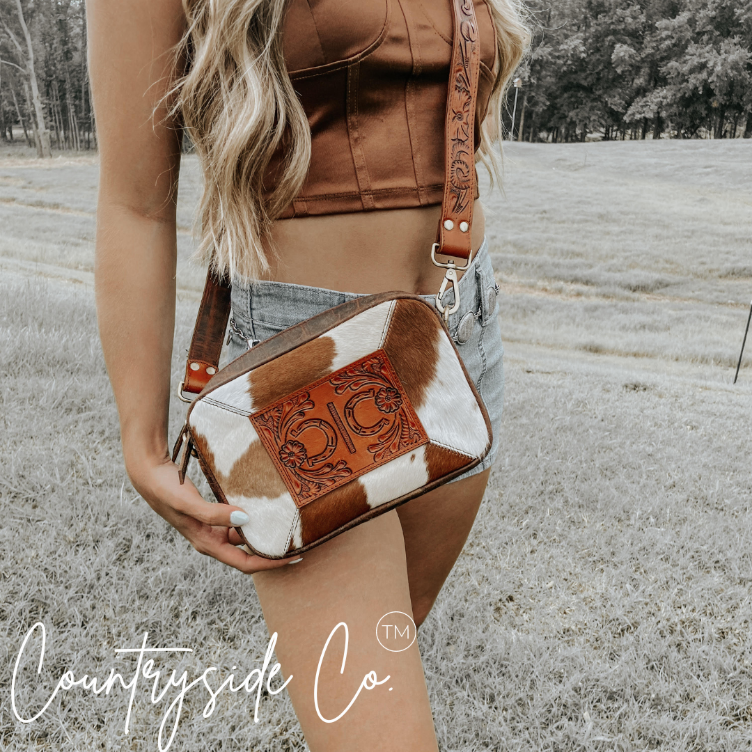 Belle Cowhide Sling Crossbody Fesitval Bag