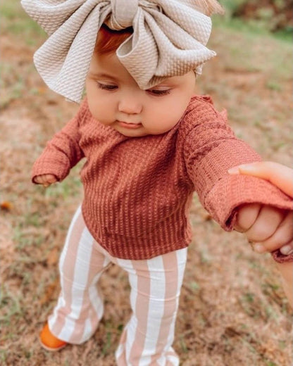 Blakely Boho Bell Bottoms - Peaches 'n Cream Stripes