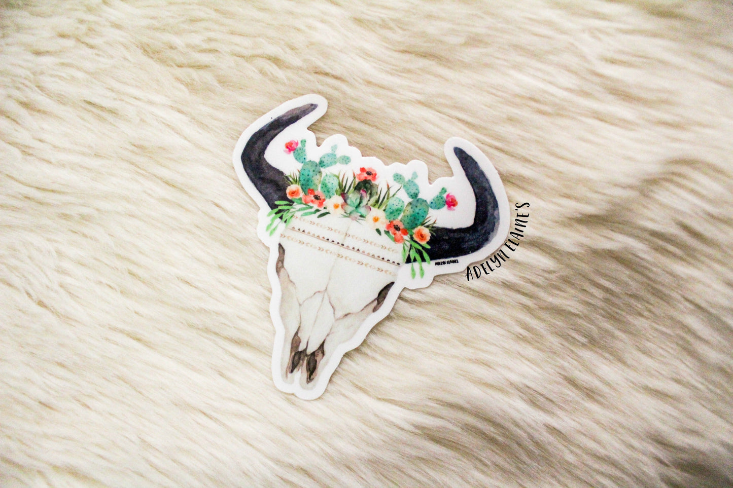 Cactus Queen Bull Skull - Sticker