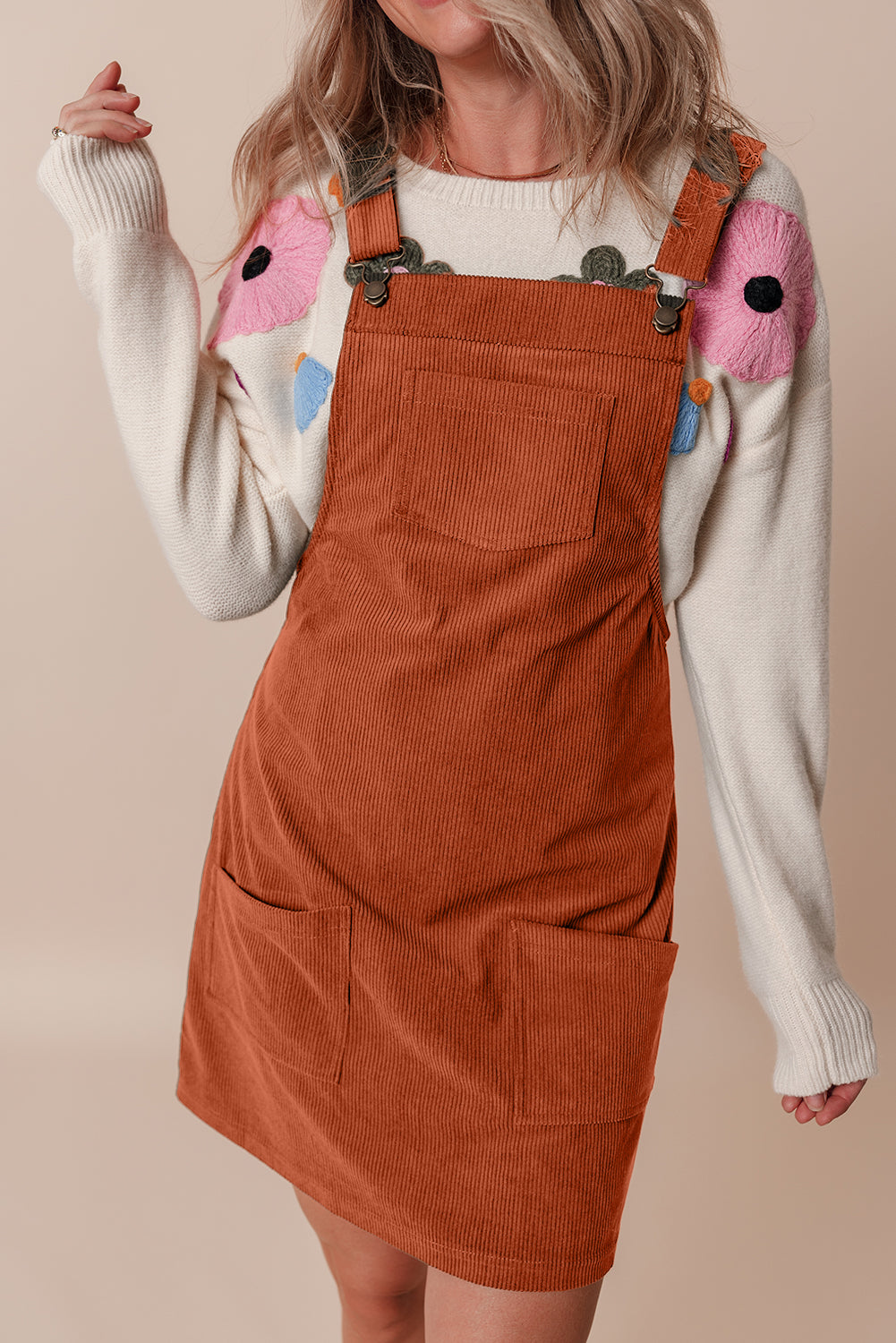 Cinnamon Corduroy Overall Dress