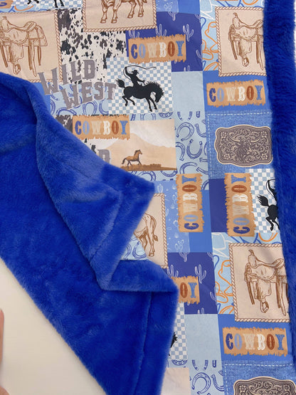 32" x 32" Wild West Baby Blanket