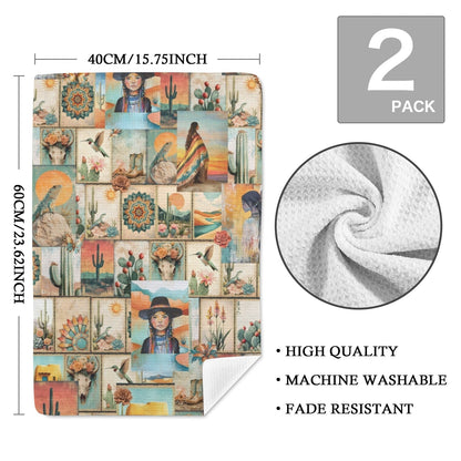 Colores de Mexico Pictures of the Southwest Set of 2 Dish Towels Made in America