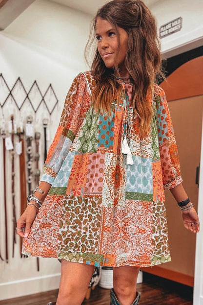 Orange Paisley Dress